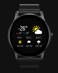 Haylou GS Weather notification screen