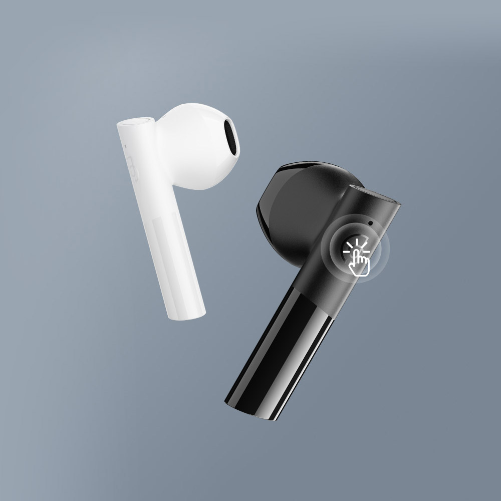 Haylou GT6 Balck and white earbuds