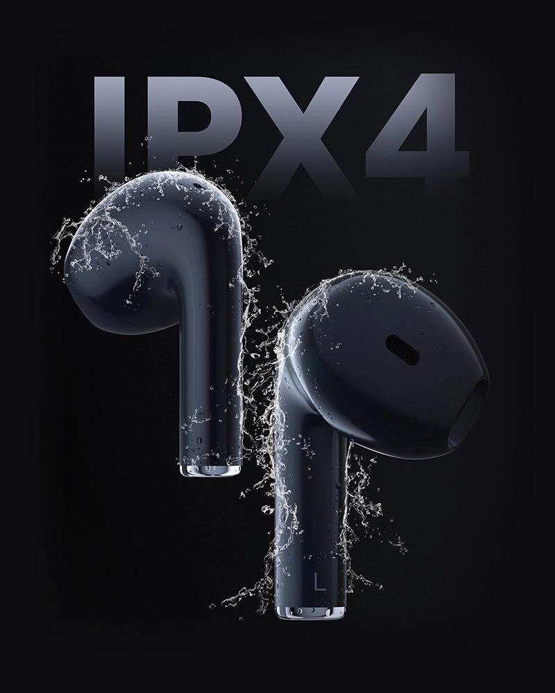Blue Haylou X1 2023 earphones in the water drops