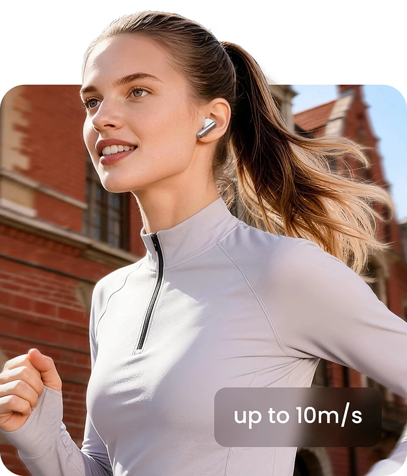 Mujer corriendo con auriculares HAYLOU Flowbuds N55