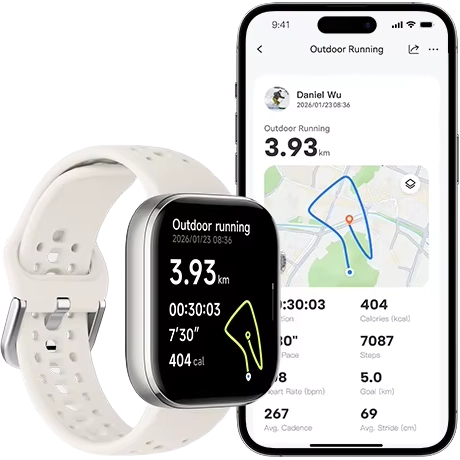 seguimiento GPS de rutas de carrera con HAYLOU Watch Hyper