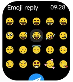 Pantalla de respuesta con emojis del HAYLOU Watch Hyper