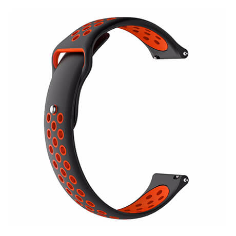 Black/Red dual color hole reverse buckle silicone band for Haylou LS02