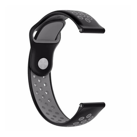 Black/Gray dual color hole reverse buckle silicone band for Haylou LS02