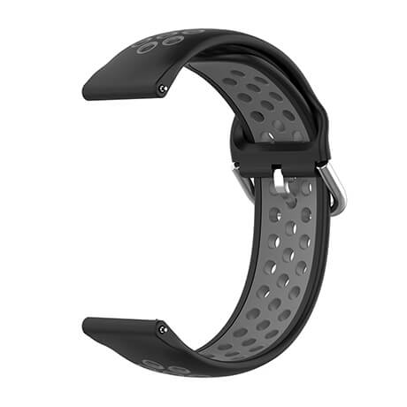 Black/Gray dual color hole silicone watch band for Haylou LS02