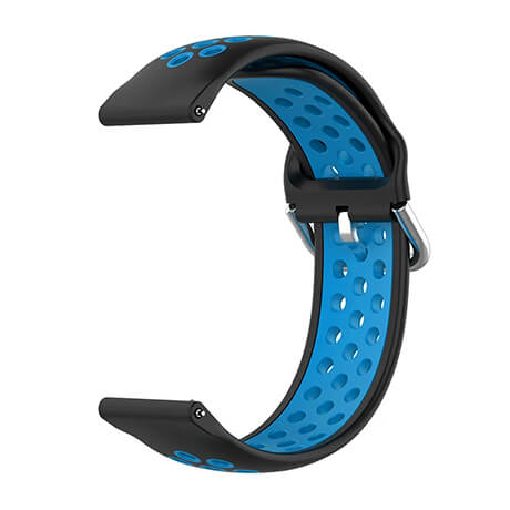 Black/Blue dual color hole silicone watch band for Haylou LS02