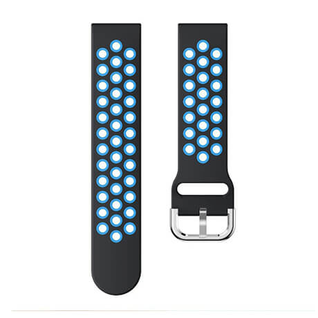 Black/Blue dual color hole silicone watch band for Haylou LS02