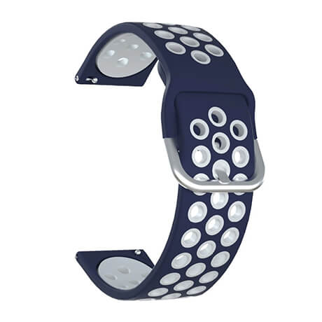 Dark Blue/Gray dual color hole silicone watch band for Haylou LS02