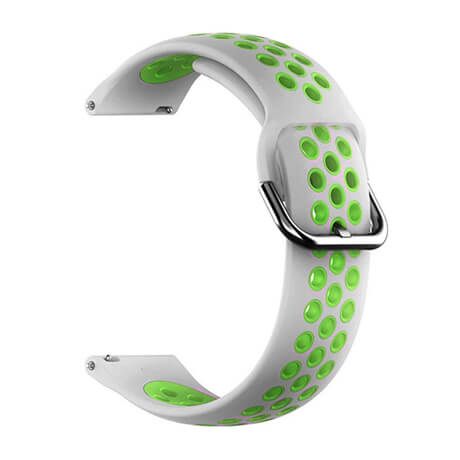 Gray/Green dual color hole silicone watch band for Haylou LS02