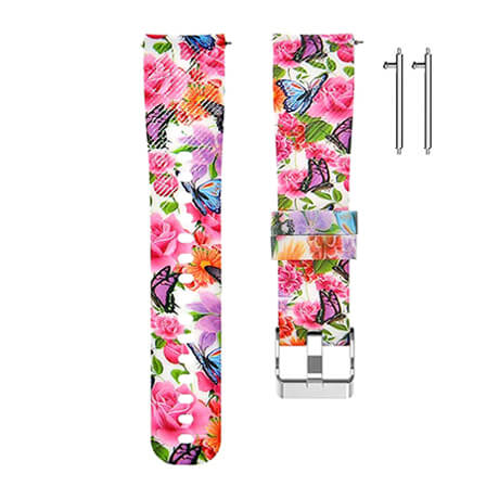 Bright flowers print soft silicone band for Haylou LS02
