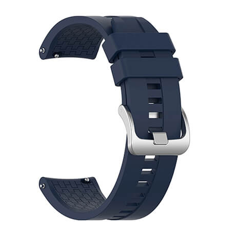 Dark Blue Bakeey 22mm cross grain silicone watch band for Haylou Solar