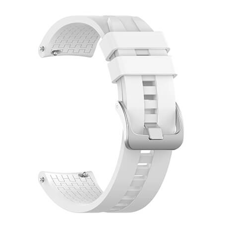 White Bakeey 22mm cross grain silicone watch band for Haylou Solar