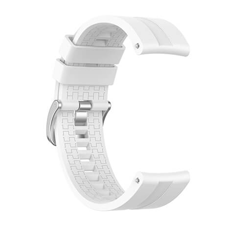 White Bakeey 22mm cross grain silicone watch band for Haylou Solar