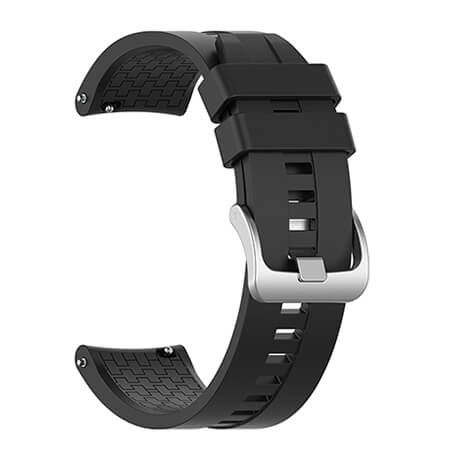 Black Bakeey 22mm cross grain silicone watch band for Haylou Solar