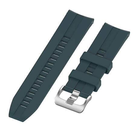 Dark Green Bakeey 22mm cross grain silicone watch band for Haylou Solar