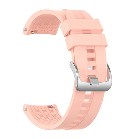 Pink Bakeey 22mm cross grain silicone watch band for Haylou Solar