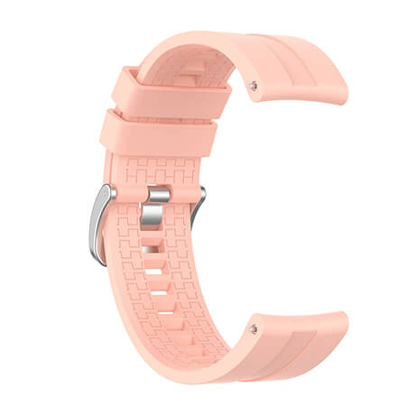 Pink Bakeey 22mm cross grain silicone watch band for Haylou Solar