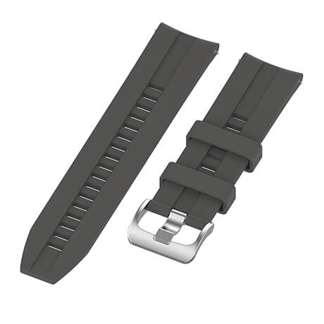Dark Gray Bakeey 22mm cross grain silicone watch band for Haylou Solar