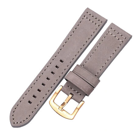 Gray/Gold genuine cowhide leather band for Haylou Solar