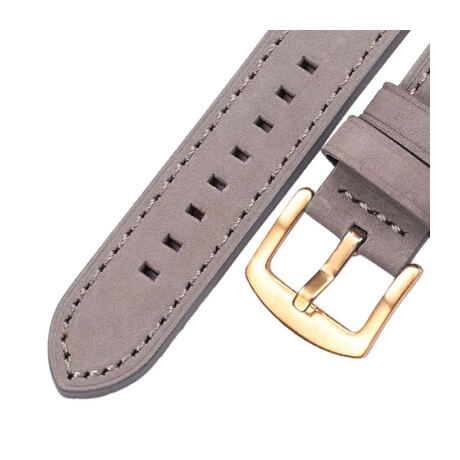 Gray/Gold genuine cowhide leather band for Haylou Solar