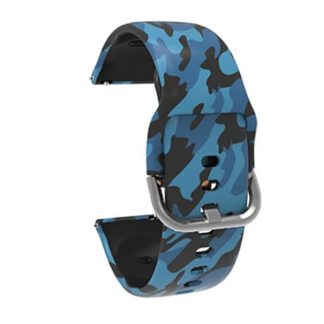 Blue camouflage pattern silicone watch band for Haylou Solar