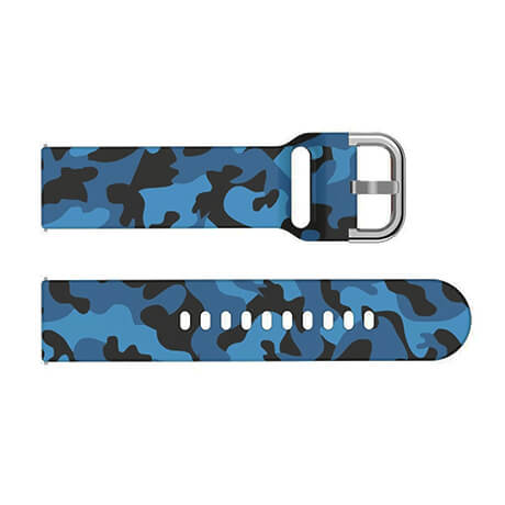 Blue camouflage pattern silicone watch band for Haylou Solar