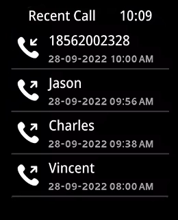 Haylou Iron Neo Recent calls screen