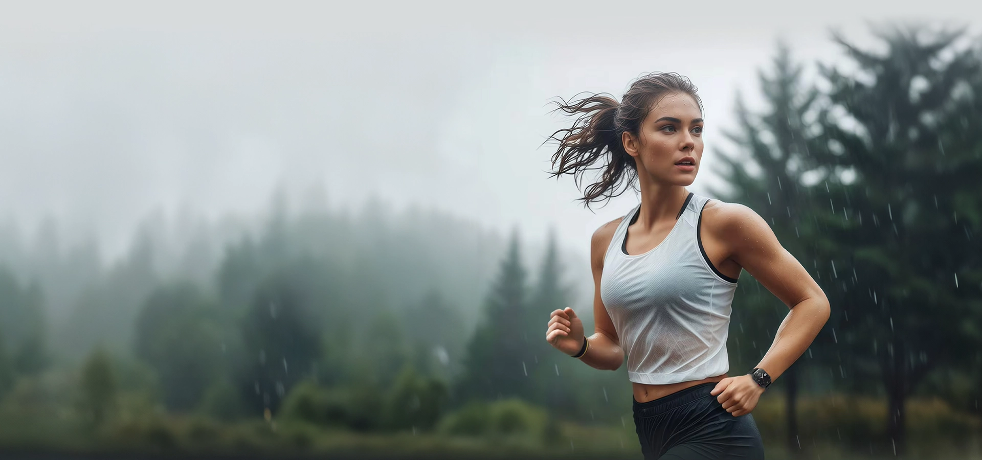 Running woman uses Haylou Iron Neo