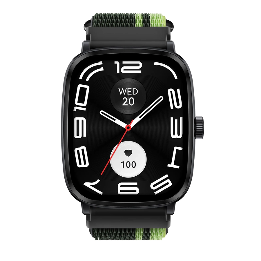 Haylou RS5 with green olive strap front view