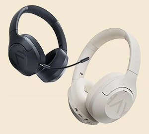 Black and white Haylou S30 headphones