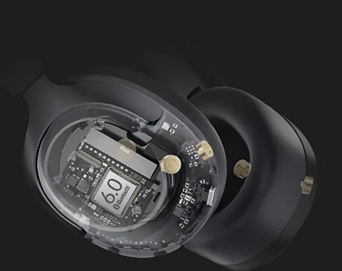 Internal chip and circuitry of Haylou S40 headphones
