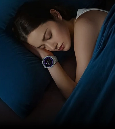 Haylou Solar Neo on the sleeping woman wrist