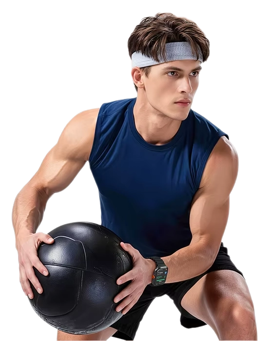 Un hombre entrenando con el reloj inteligente HAYLOU Velo