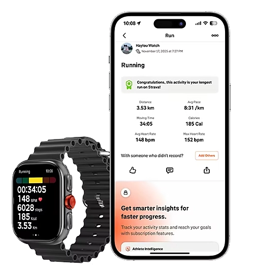 Sincronización de los datos de entrenamiento de HAYLOU Velo con Strava