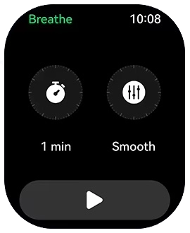 HAYLOU Watch S6 Breathing training screen