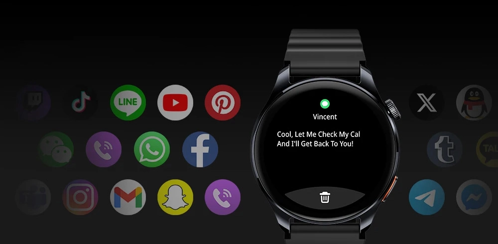 Haylou Watch 4S showing message notification