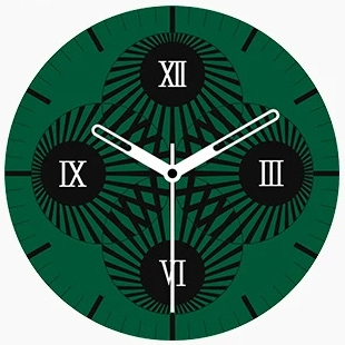 Green Roman analog watch face