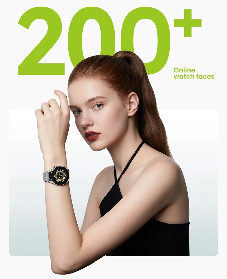 Haylou Watch 4S with customizable watch face worn by woman