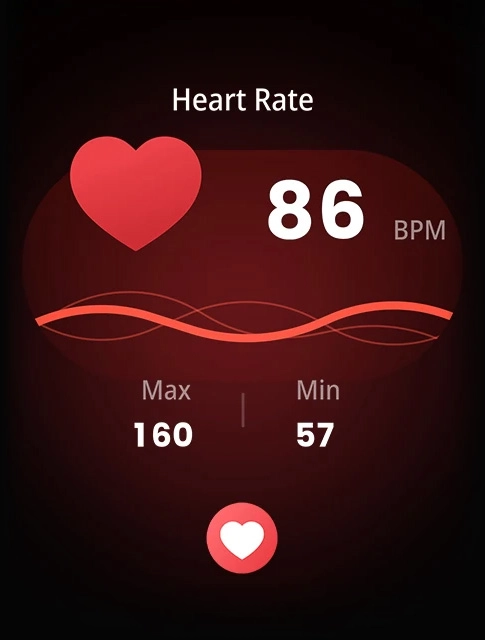 Haylou Watch 4S heart rate measurement screen