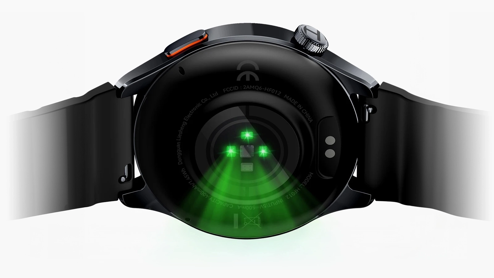 Haylou Watch 4S heart rate sensor on the back