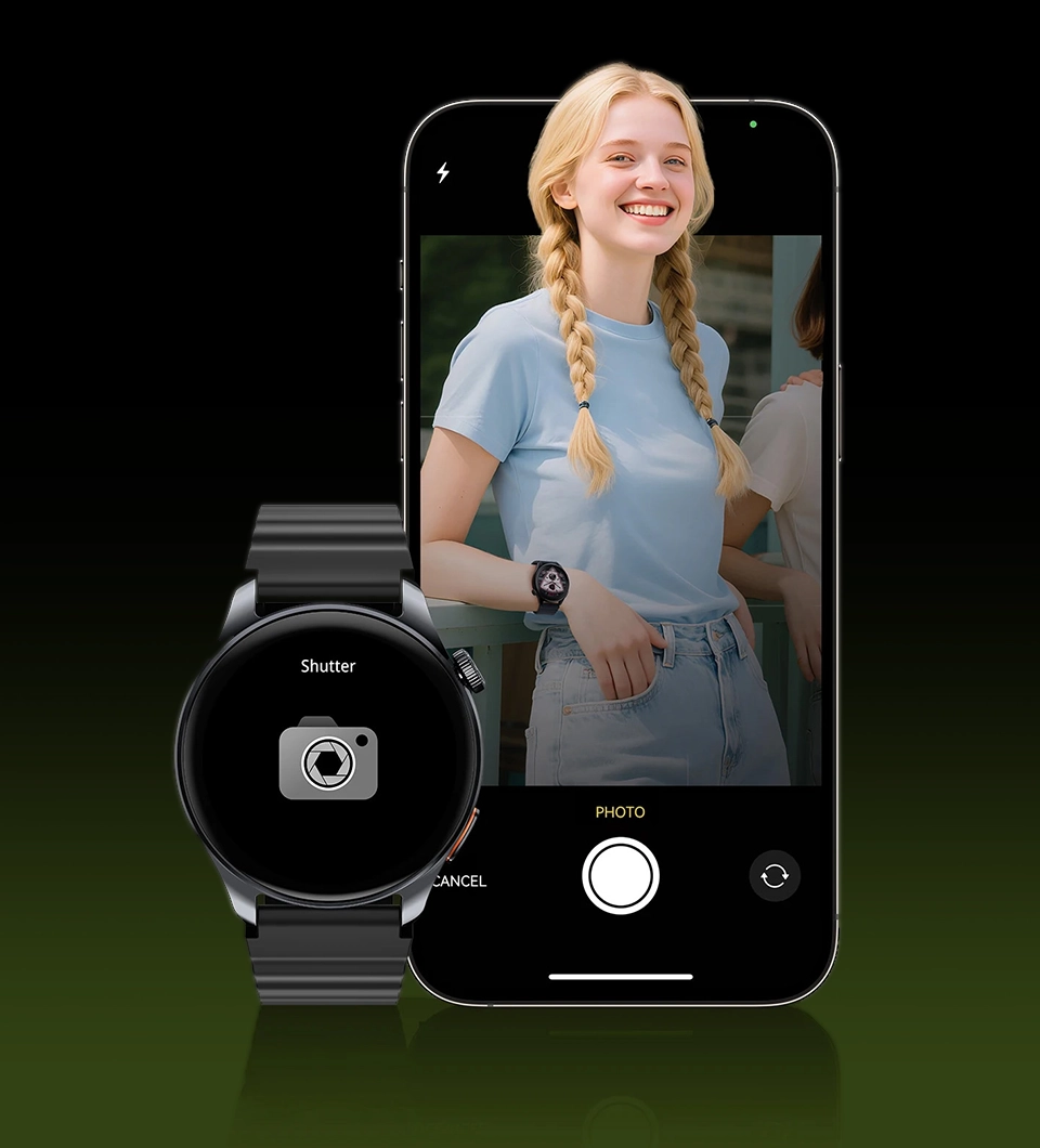 Haylou Watch 4S used as remote camera shutter