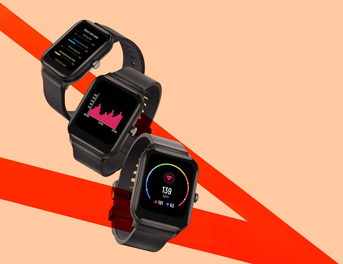 Três relógios smartwatch Haylou GST