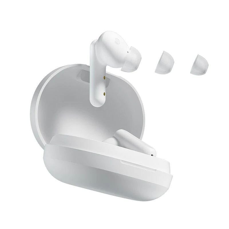 Haylou GT7 botões auriculares brancos com pontas de orelhas