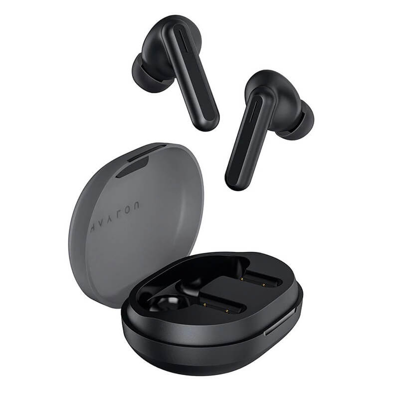 Haylou GT7 Earbuds preto vista lateral