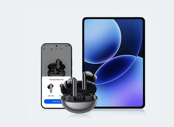 Conexão HAYLOU Flowbuds N55 com smartphone e tablet