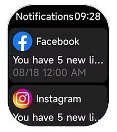 Notificações de apps sociais no Haylou Watch Faro