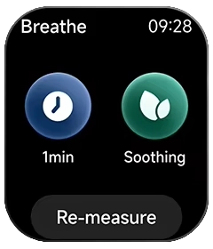 Tela de exercício de respiração do HAYLOU Watch Hyper