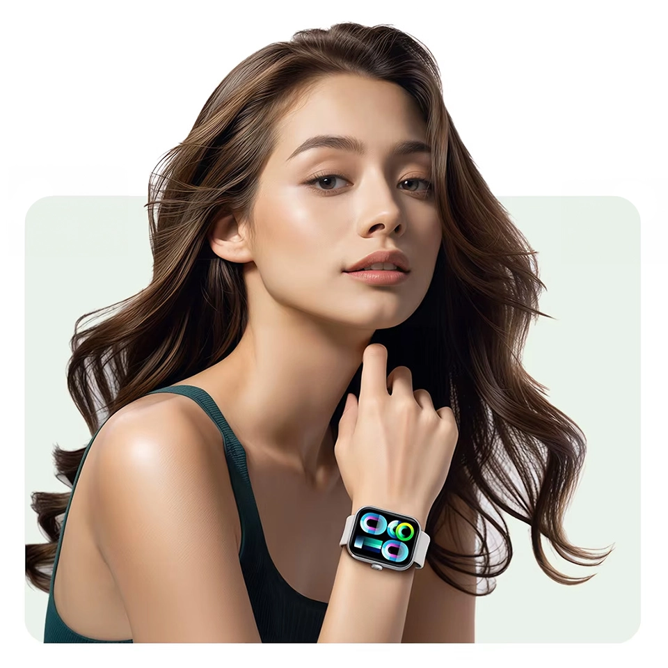 Mulher utiliza o HAYLOU Watch 4