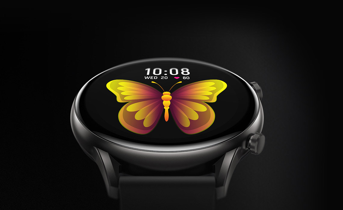 Ecrã de borboleta Haylou RT2 smart relógios